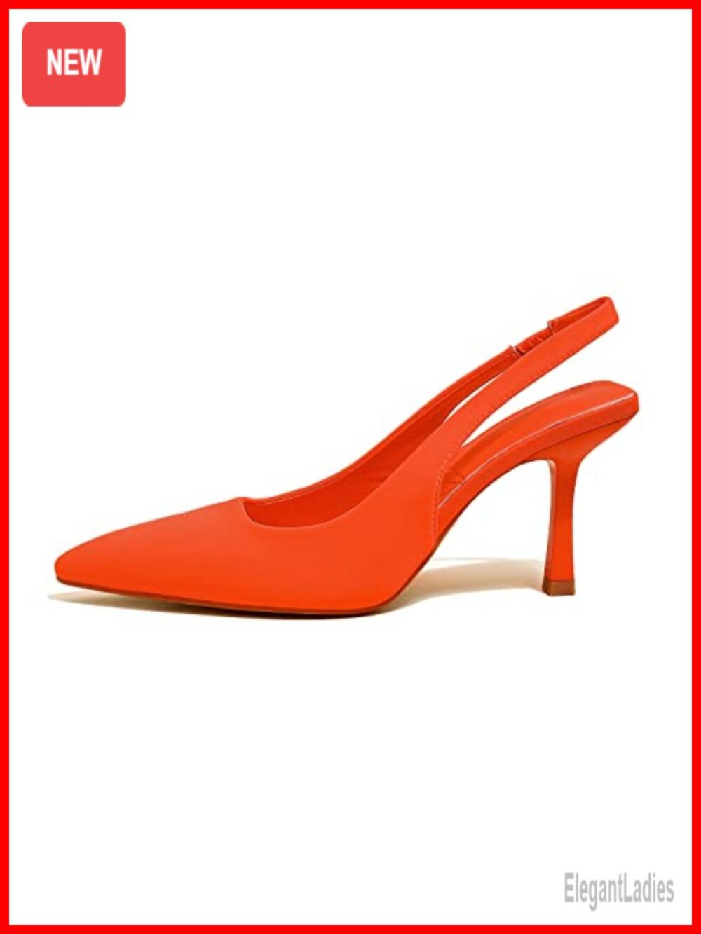 Slingback Kitten Heel Pointed Toe Pumps with Back Strap and Cushion Insoles